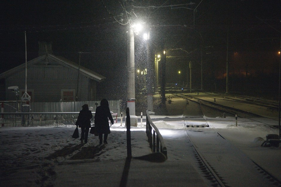 Железнодорожный переезд в Ленинградской области