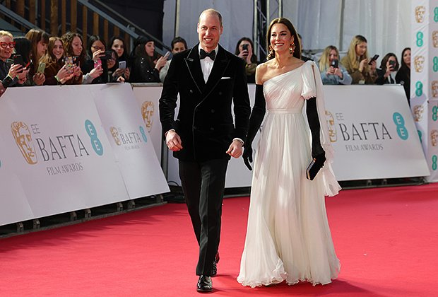 Принц Уильям с супругой на кинопремии BAFTA в 2023 году