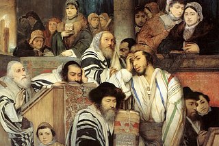 Фрагмент картины Мауриция Готтлиба «Евреи молятся в синагоге в Йом-Кипур», 1878 год