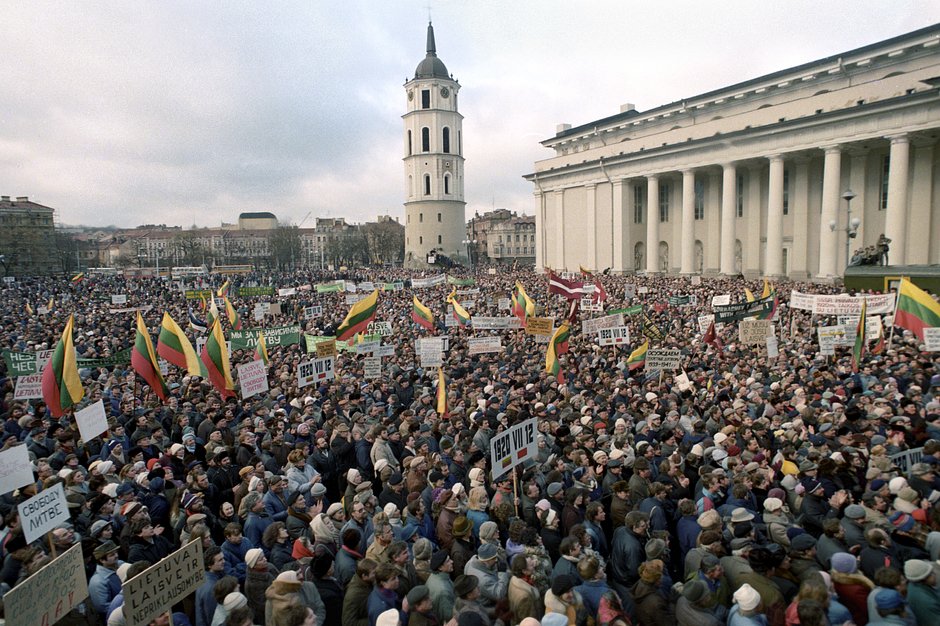 Митинг в Вильнюсе, январь 1990 года 