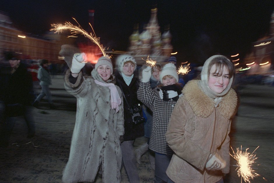 Встреча Нового года, Красная площадь, 1989 год