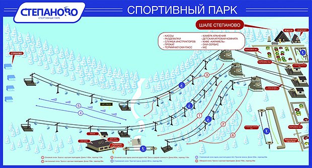 Карта трасс горнолыжного комплекса «Степаново»