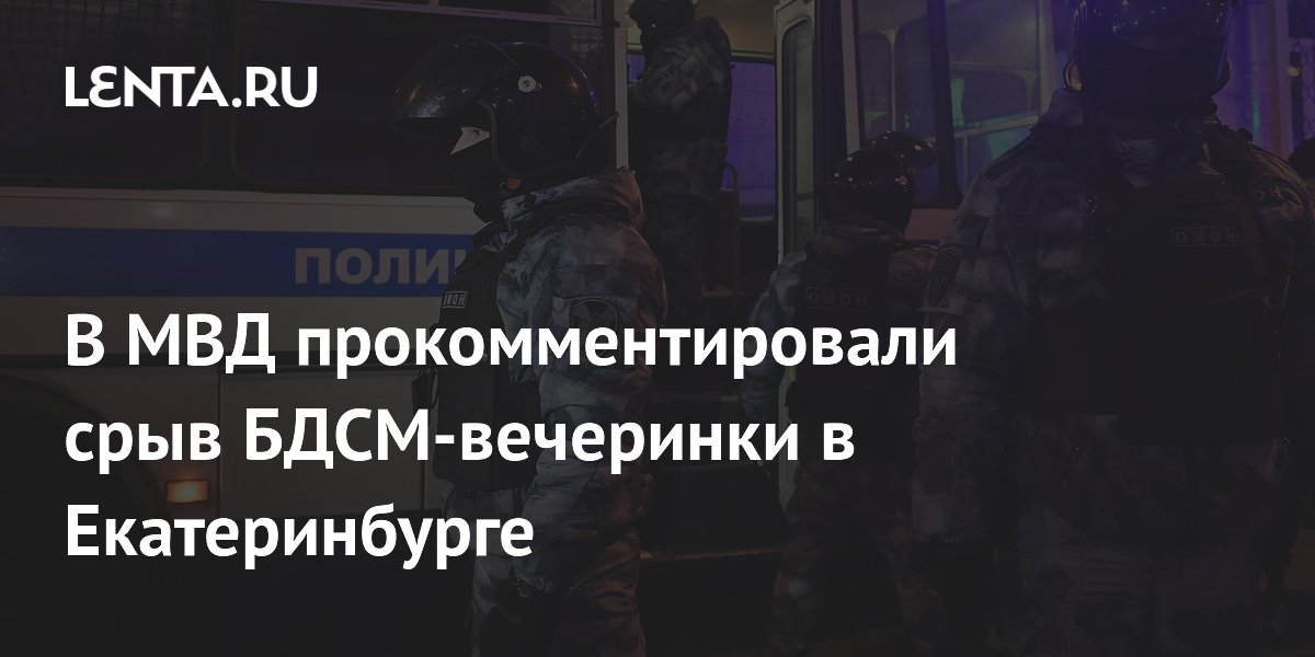 В МВД прокомментировали срыв БДСМ-вечеринки в Екатеринбурге: Политика