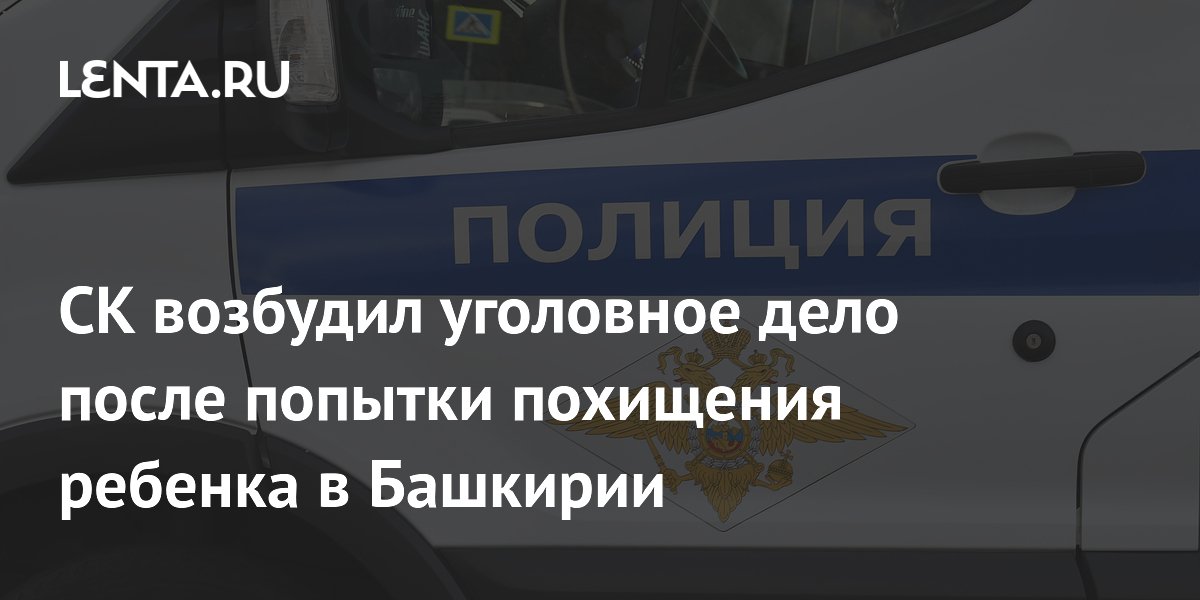 ск возбудил уголовное дело после попытки похищения ребенка в башкирии .... ск по башкирии возбудил уголовное дело в отно