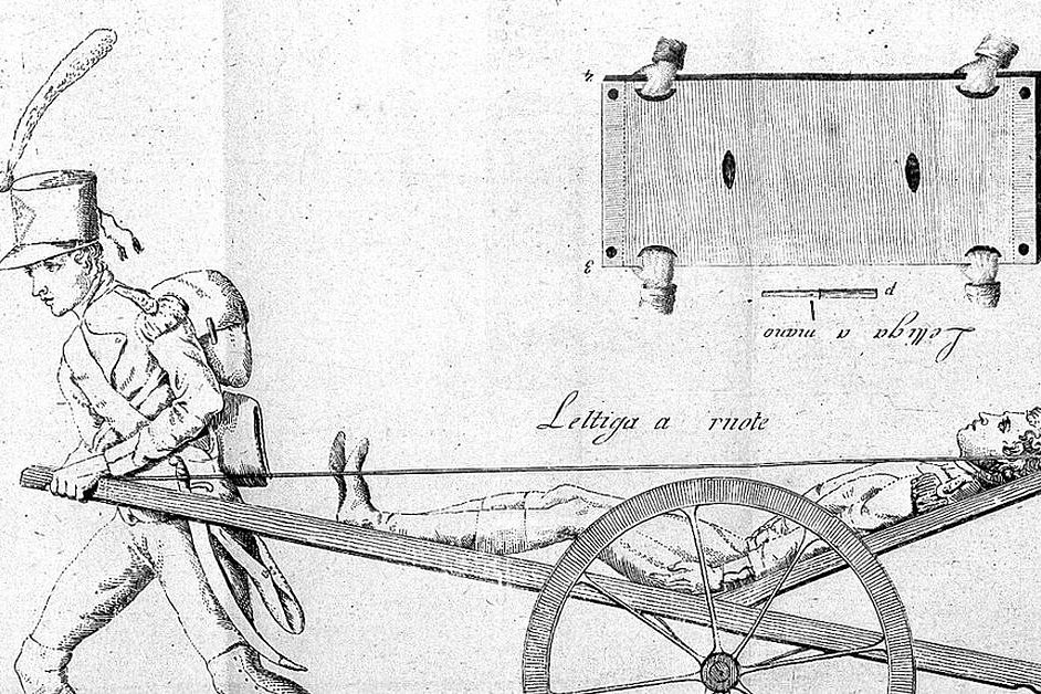 Одноколесная эвакуационная тележка времен наполеоновских войн