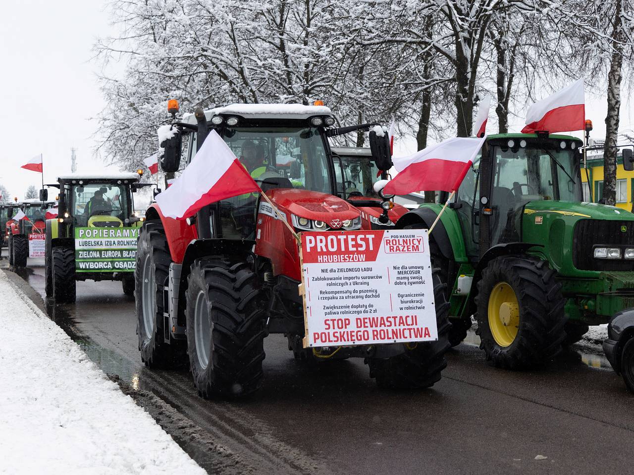 Польские фермеры высыпали зерно из украинских грузовиков на границе:  Политика: Мир: Lenta.ru