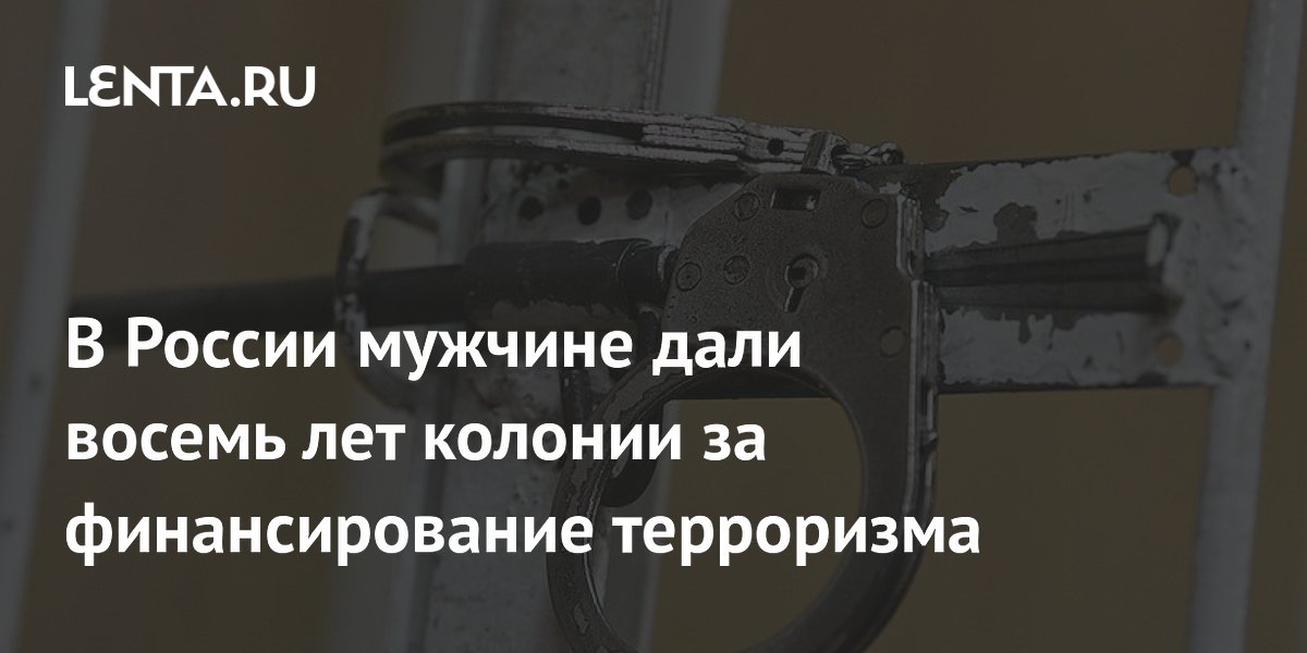 В России мужчине дали восемь лет колонии за финансирование терроризма