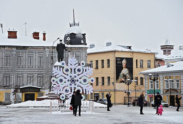 Красная площадь в Рыбинске.
