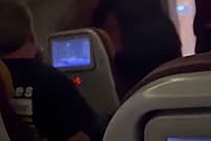 Пассажир начал крушить туалет самолета, избил бортпроводника и попал на видео