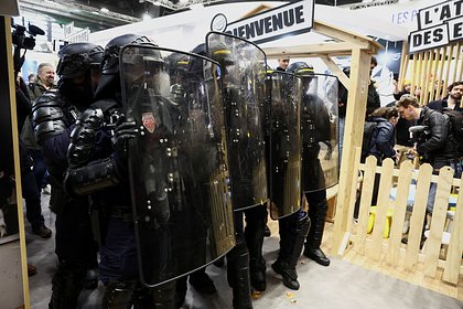 Полиция  начала задерживать прорвавшихся на сельхозвыставку в Париже протестующих