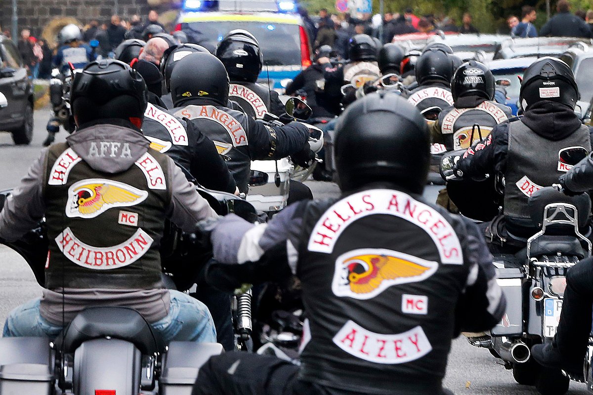 Bikers from the Hells Angels group