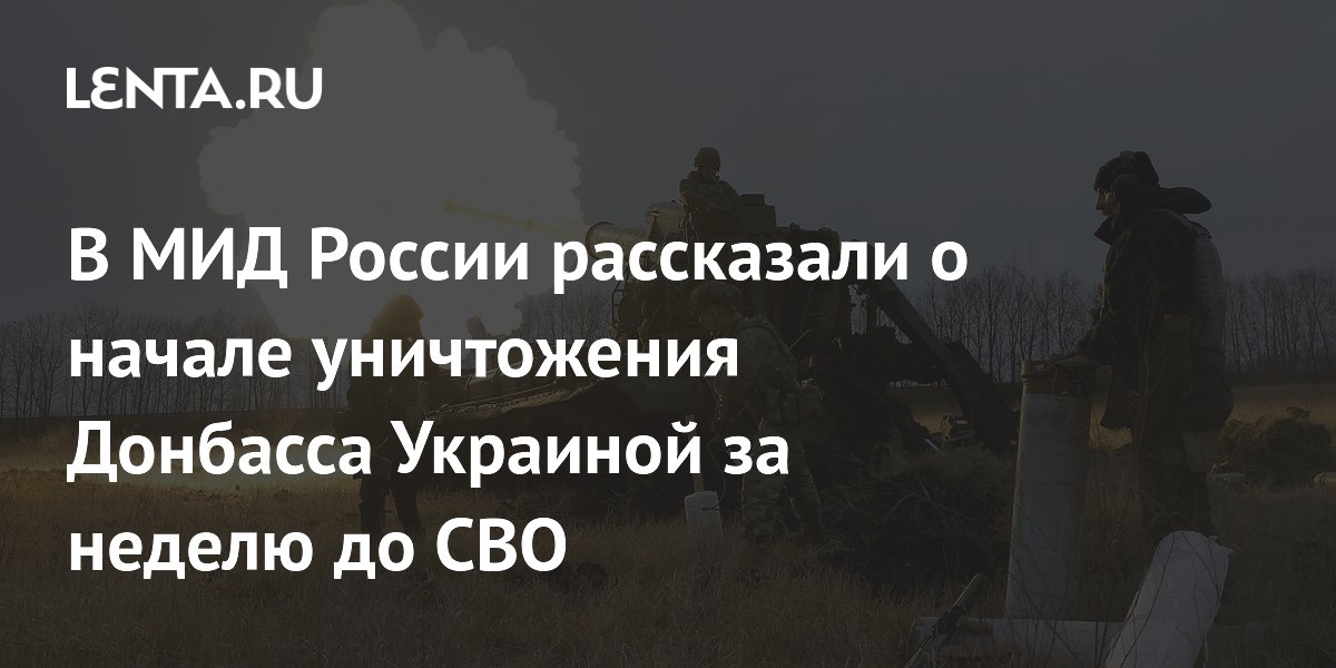 В МИД России рассказали о начале уничтожения Донбасса Украиной за 