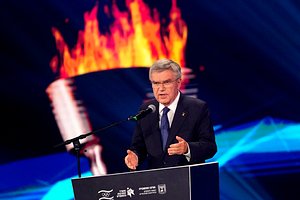 International Olympic Committee President Thomas Bach addresses a ceremony on the 50th anniversary of the deadly attack on the Israeli Olympic team at the 1972 Summer Olympics in Munich by a Palestinian militant group, in Tel Aviv, Israel, Wednesday, Sept. 21, 2022. The head of the International Olympic Committee has apologized for the organization's longtime failure to commemorate 11 Israeli athletes killed by Palestinian militants at the 1972 Munich Olympics. Bach said the Palestinian attack in Munich was one of "the darkest days in Olympic history" and an assault on the Olympic Games and its values.