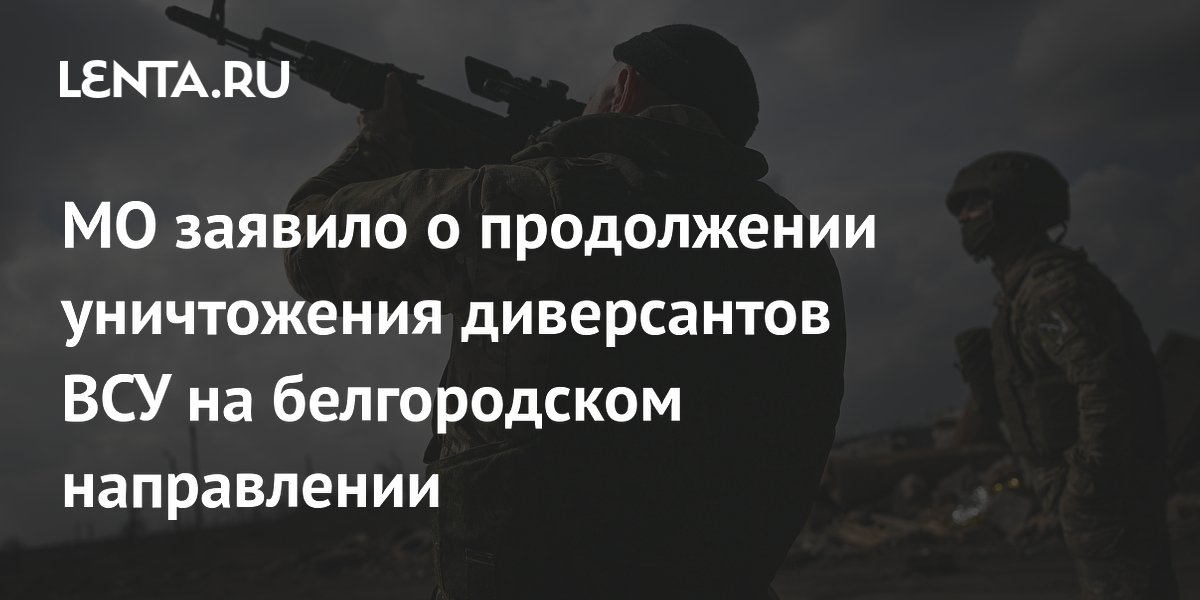 МО заявило о продолжении уничтожения диверсантов ВСУ на белгородском направлении