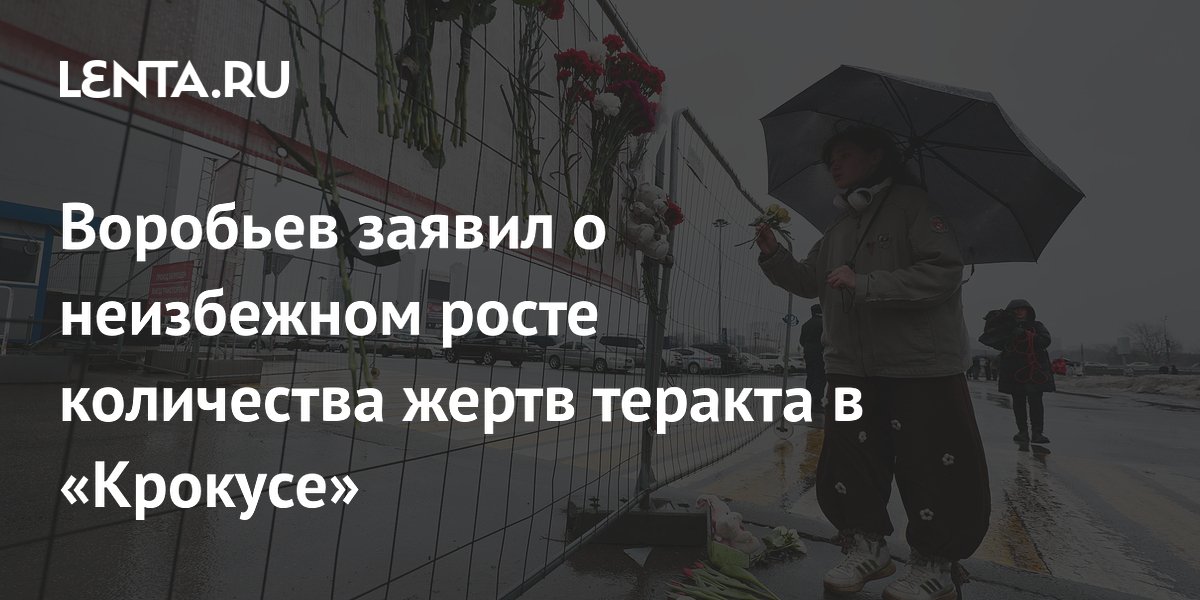 Воробьев заявил о неизбежном росте количества жертв теракта в «Крокусе»