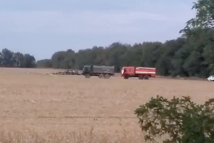 Появилось видео с возможным падением военного самолета в Крыму