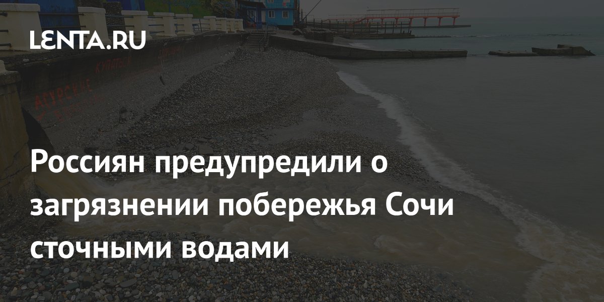 Россиян предупредили о загрязнении побережья Сочи сточными водами