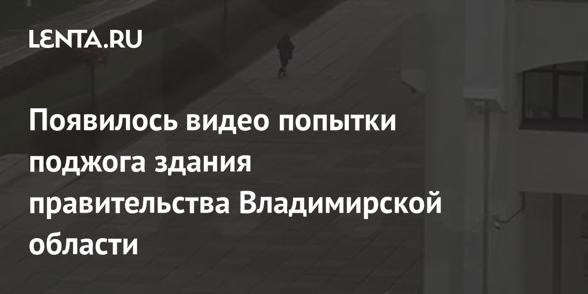 Появилось видео попытки поджога здания правительства Владимирской области