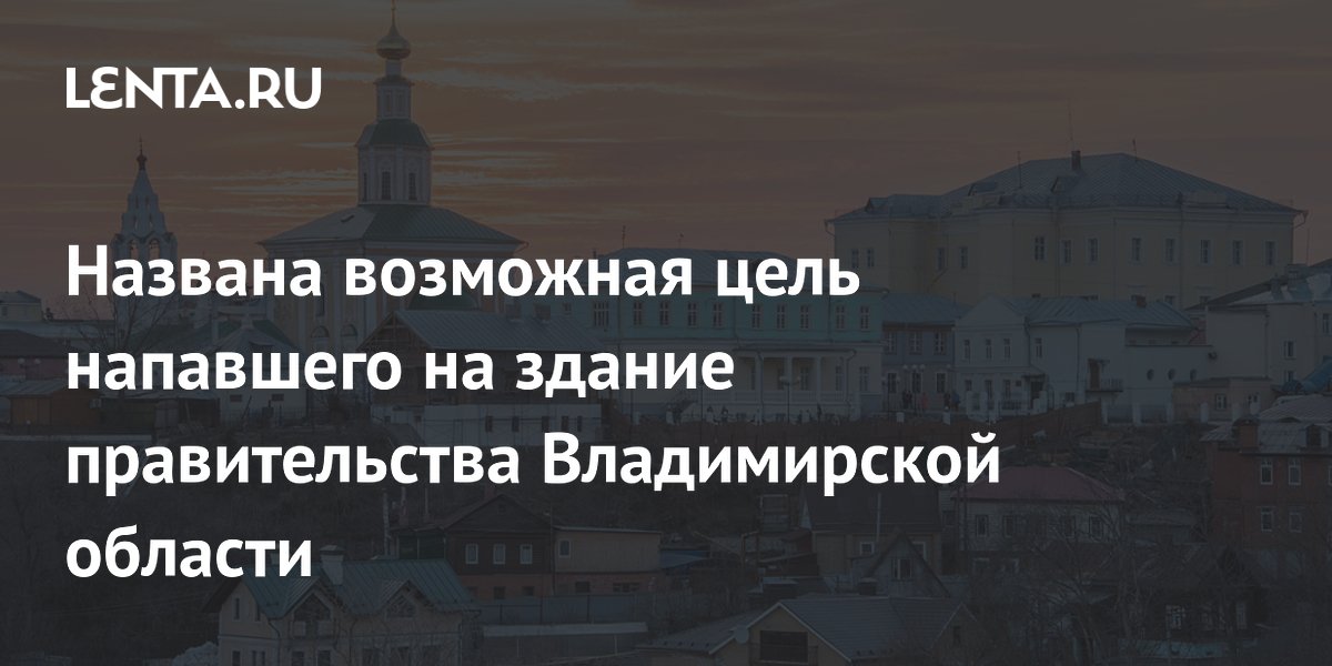 Названа возможная цель напавшего на здание правительства Владимирской области