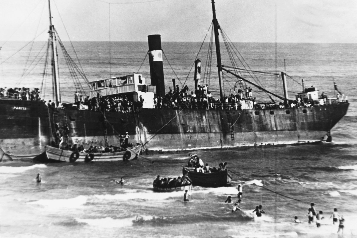 Еврейские беженцы на корабле «Парита», 1 января 1945 года