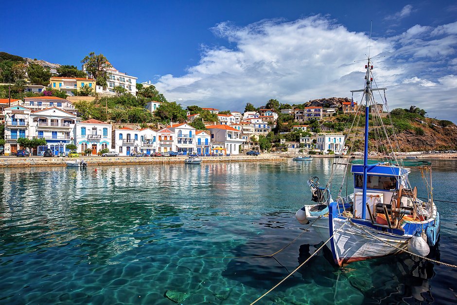 Деревня Эвдилос на острове Икария, Греция