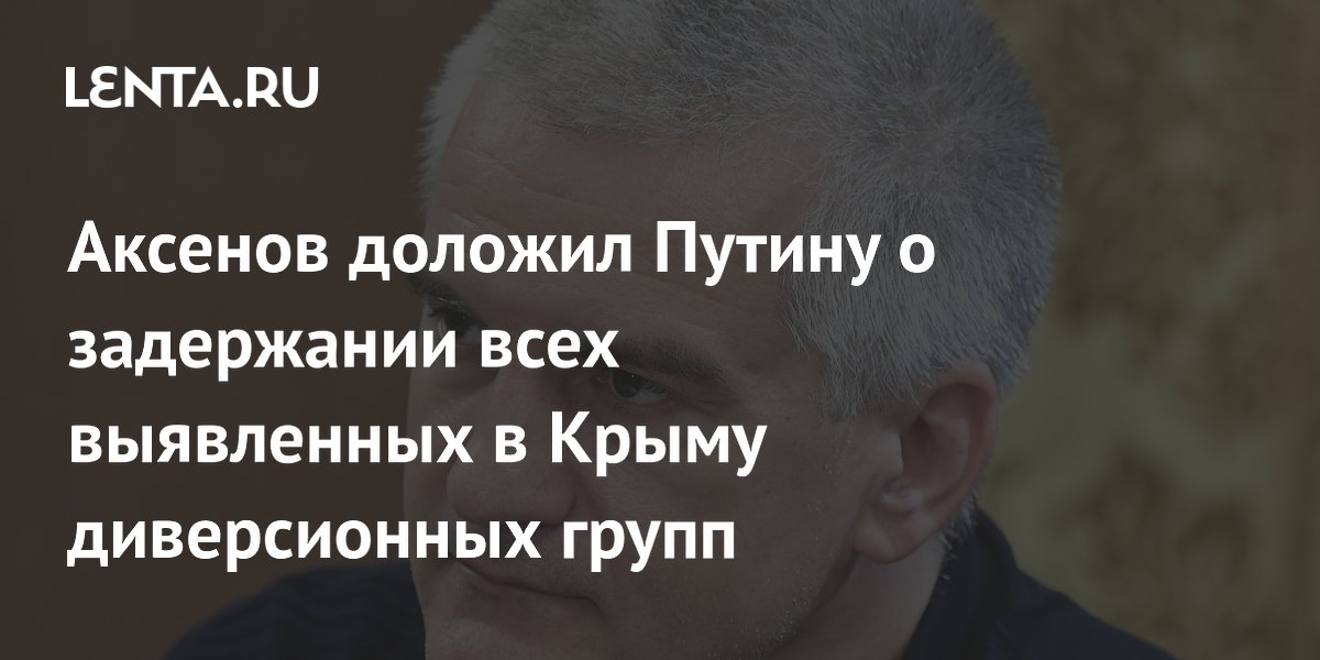 Аксенов доложил Путину о задержании всех выявленных в Крыму диверсионных групп