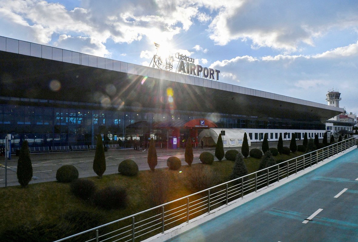Exterior view of Chisinau International Airport, in Chisinau, Moldova, February 14, 2023. 