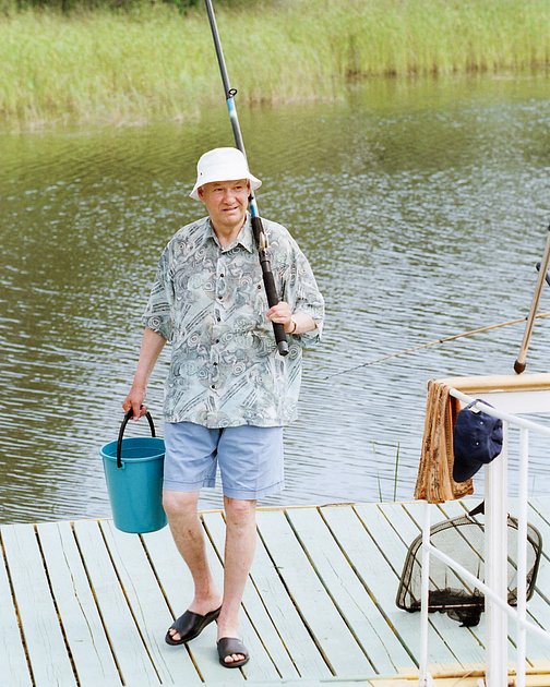 Борис Ельцин рыбачит на Волге, 1997 год
