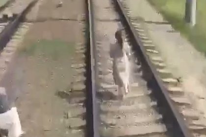 В России машинист поезда снял из кабины момент сбития шедшей по путям девушки