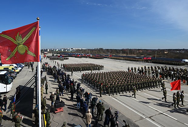 Репетиция военного парада, приуроченного к 77-летию Победы в Великой Отечественной войне. Алабино, Московская область