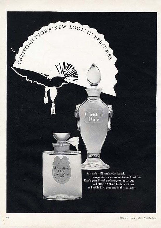 Реклама аромата Miss Dior в журнале Vogue, 1947 год