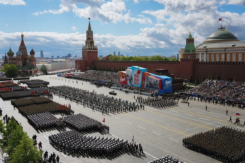 Генеральная репетиция военного парада на Красной площади в честь 79-летия Победы в Великой Отечественной войне, Москва, Россия, 5 мая 2024 года