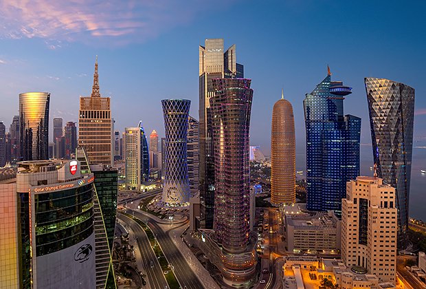 Вид на катарские небоскребы