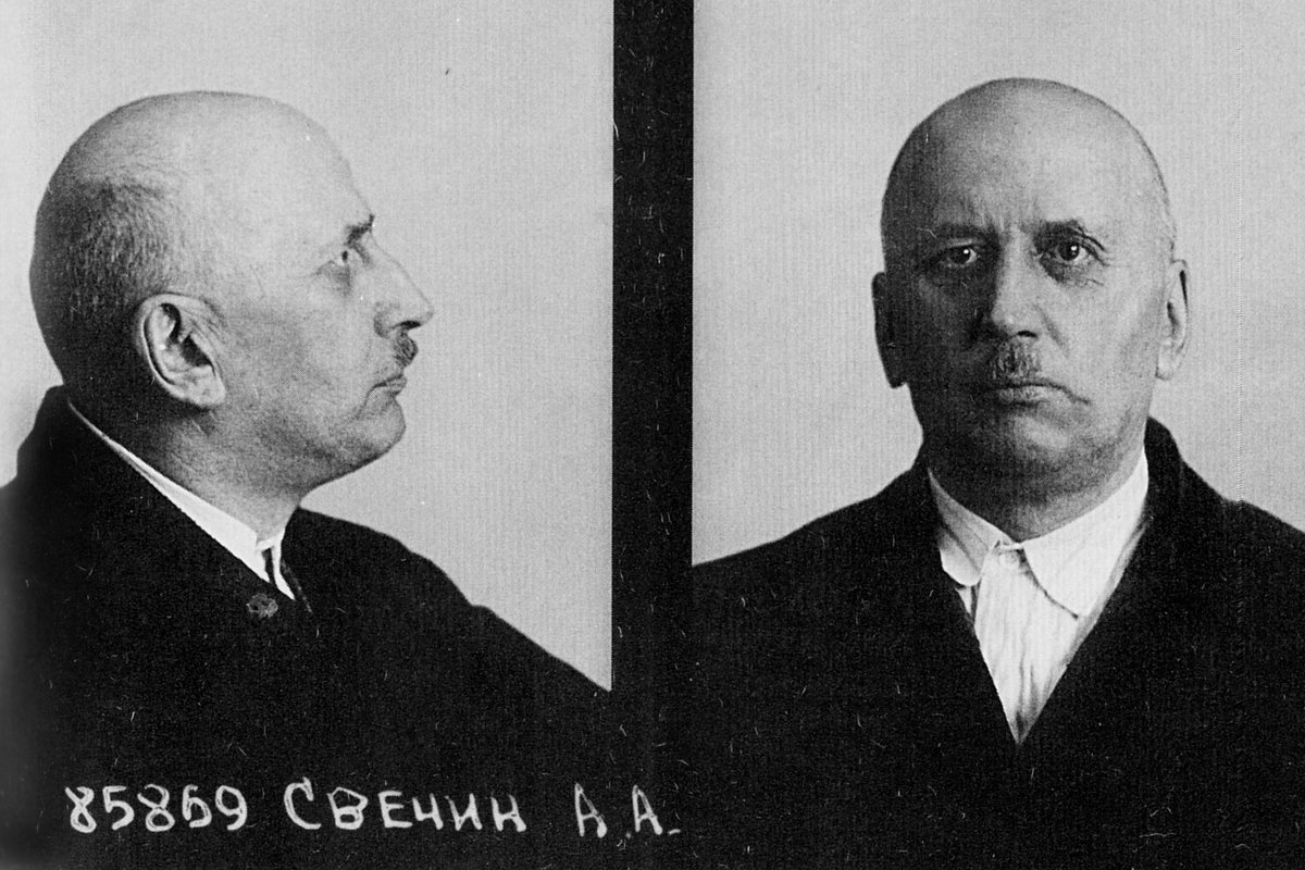 Prison photo of the Russian and Soviet military leader, military theorist, publicist and teacher, Major General of the Russian Imperial Army Alexander Svechin.
