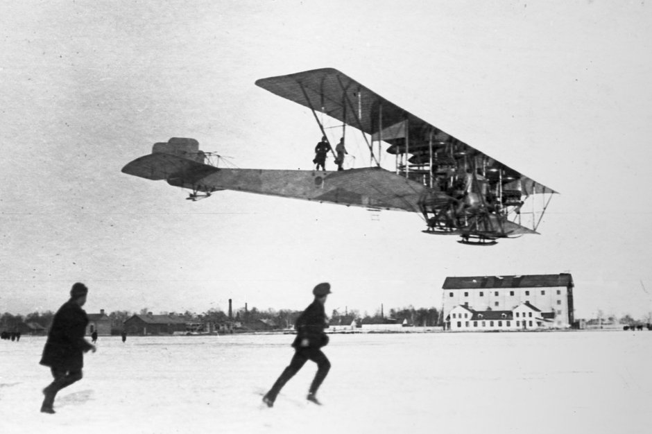 Пробный полет аэроплана «Илья Муромец», 1914 год