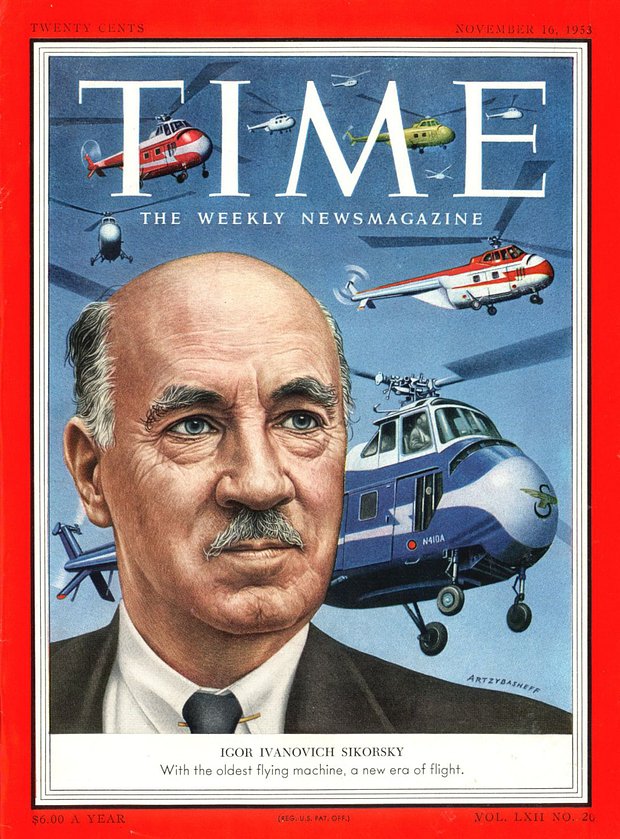 Игорь Сикорский на обложке журнала Time, 1953 год