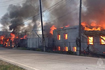 Мощный пожар перекинулся на три жилых дома в российском регионе
