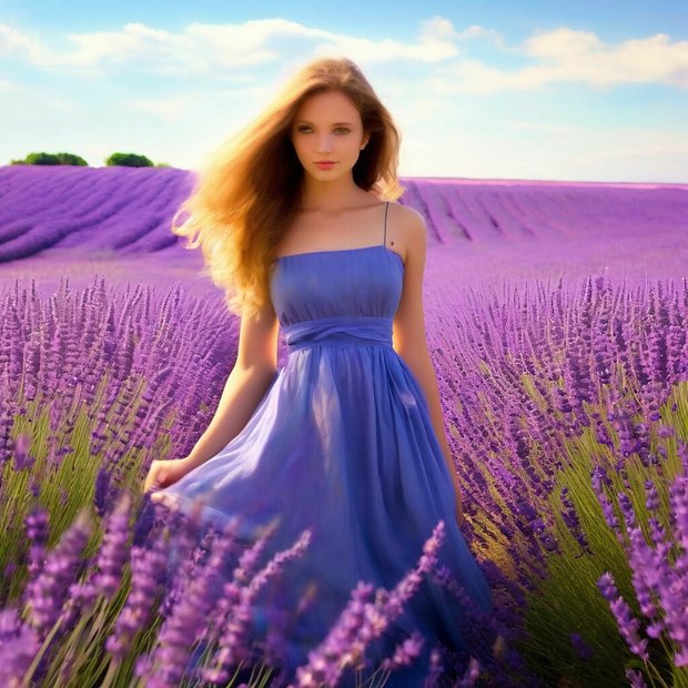 Запрос: красивая девушка в поле с лавандой