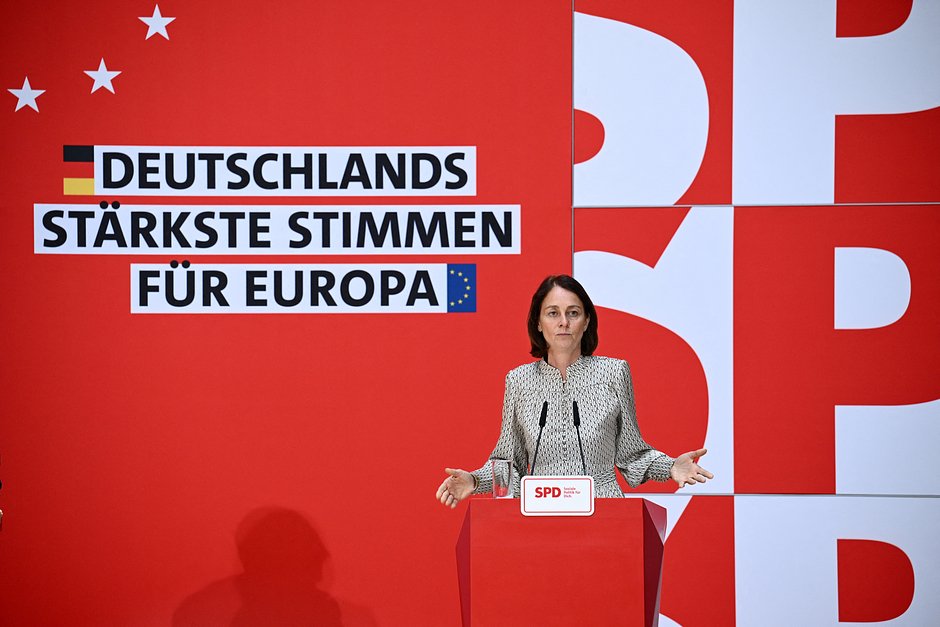 Пресс-конференция кандидата от Социал-демократической партии Германии Катарины Барли по итогам выборов в Европейский парламент, Берлин, Германия, 10 июня 2024 года 