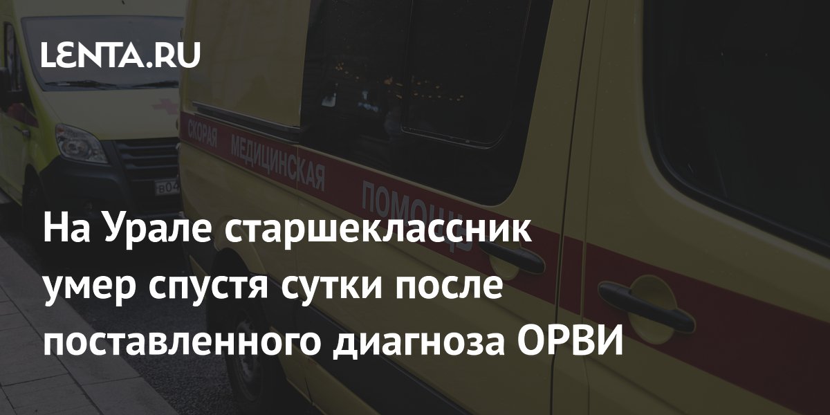 На Урале старшеклассник умер спустя сутки после поставленного диагноза ...