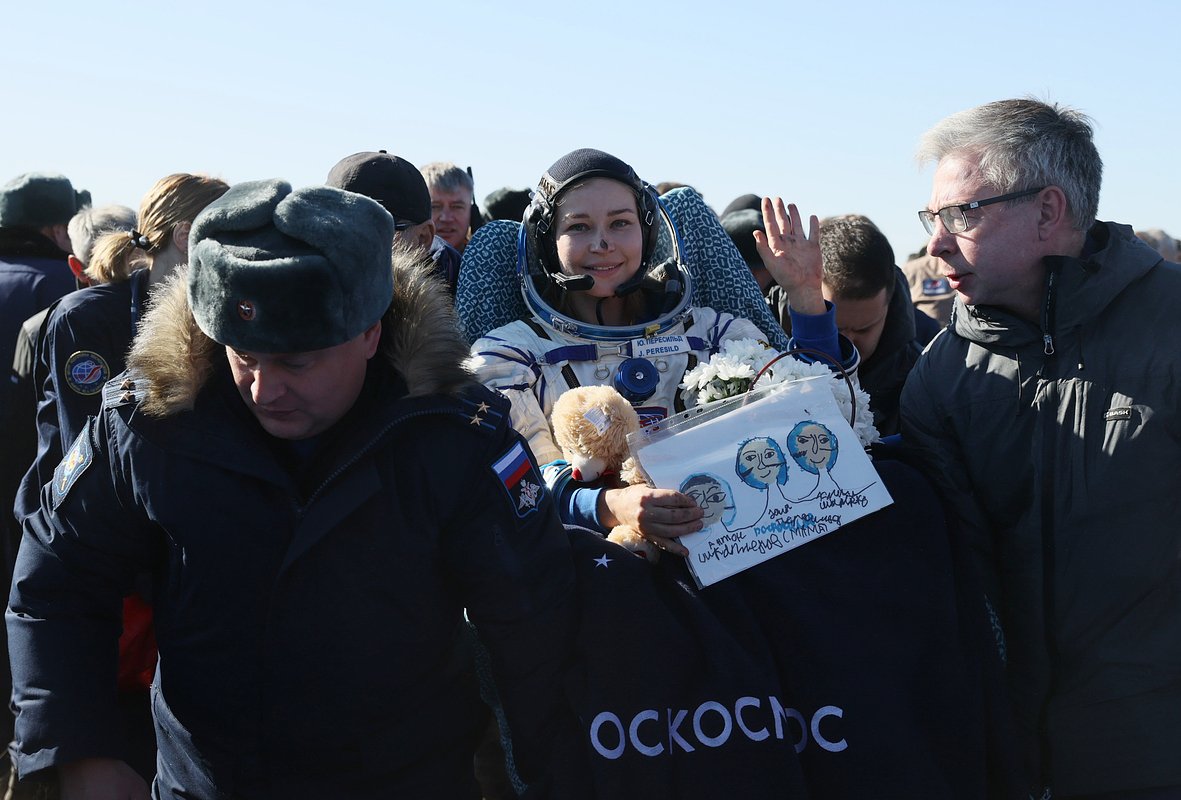 Yulia Peresild after returning from the ISS