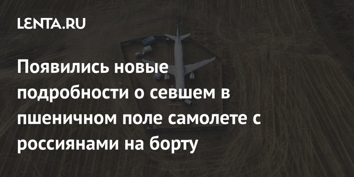 Появились новые подробности о севшем в пшеничном поле самолете с россиянами на борту