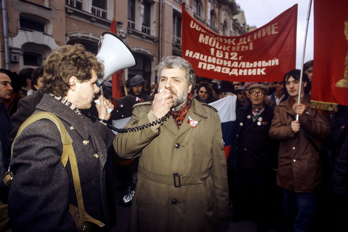 Игорь Сычев на митинге в память об освобождении Москвы в 1612 году на Красной площади, 1989 год 