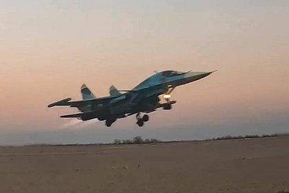 Появилось видео удара Су-34 по опорному пункту ВСУ в Курской области