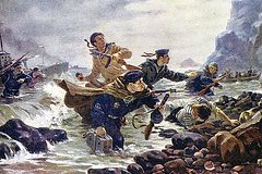 Картина А. Плотнова «Десант на Курильских островах» 