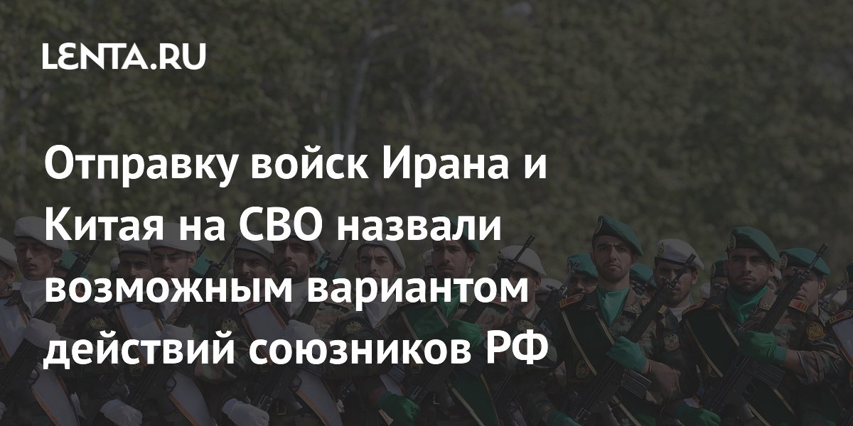 Отправку войск Ирана и Китая на СВО назвали возможным вариантом