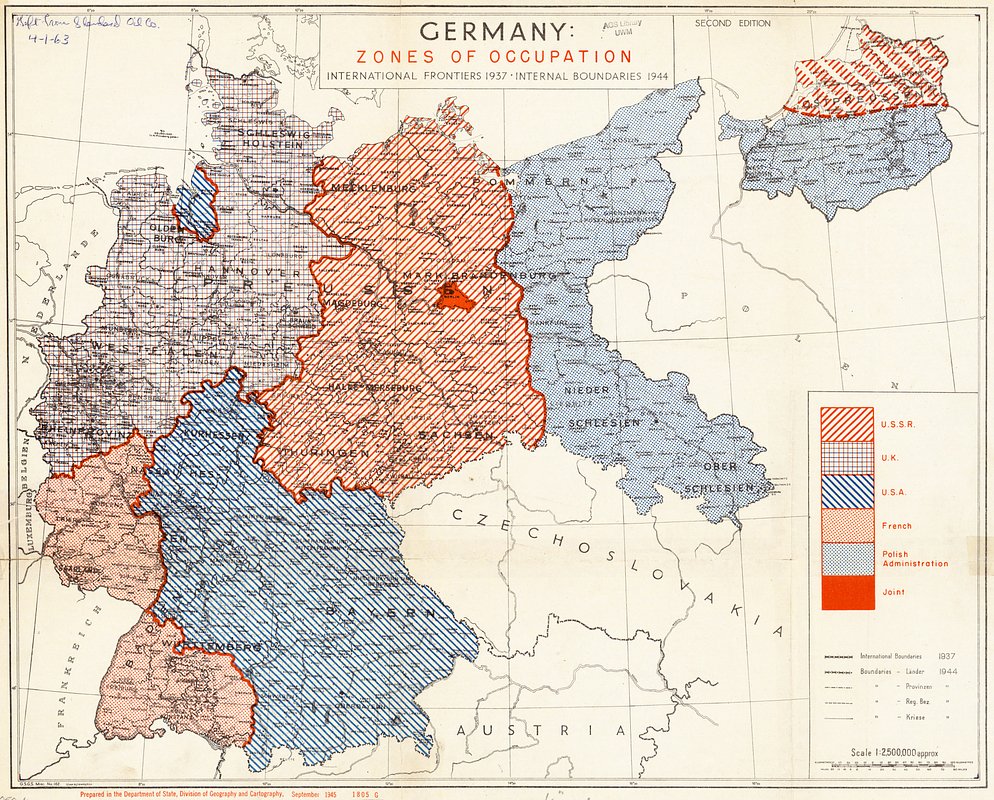 Карта оккупации Германии 