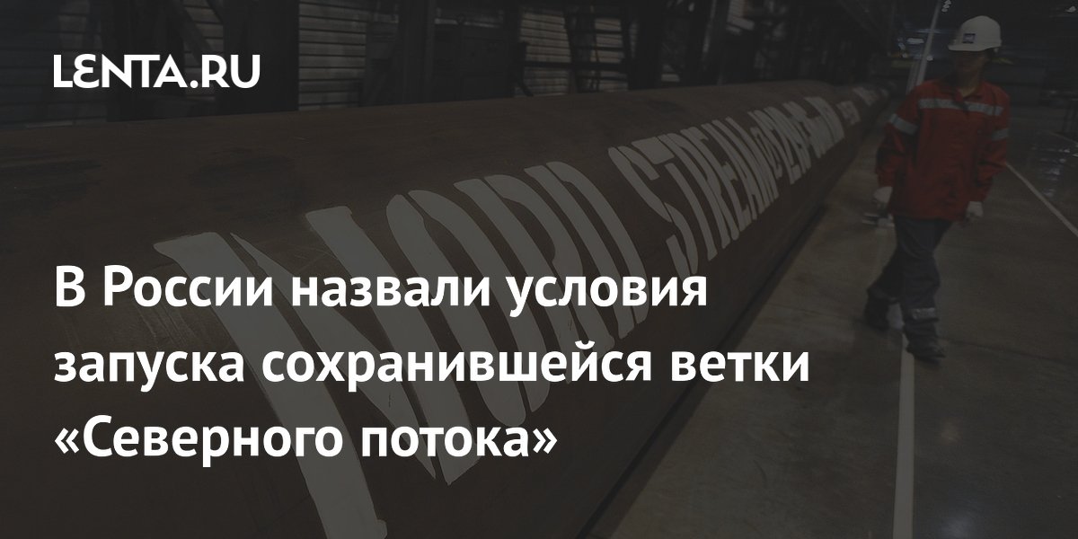 В России назвали условия запуска сохранившейся ветки «Северного потока»