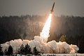 Пуск ракеты тактического комплекса «Точка-У» на полигоне Луга в Ленинградской области