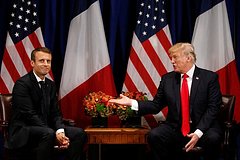 Эммануэль Макрон и Дональд Трамп